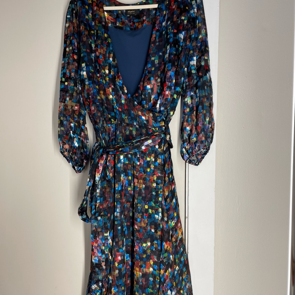 Marée Pour Toi Silk Burnout Wrap Dress, size 20. Worn once…so many compliments!